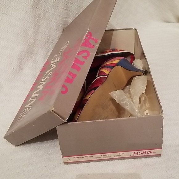 JASMIN SNAKESKIN MULTI COLOR HEEL SHOES 7.5 - Picture 8 of 8